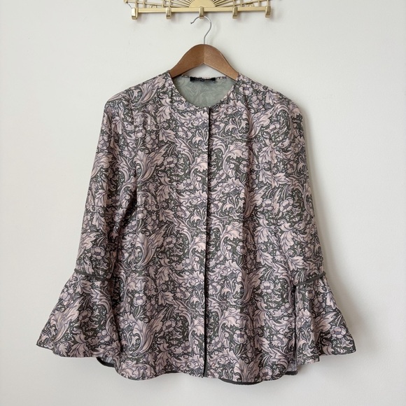 Lafayette 148 Floral Silk Blouse XS Button Front - Picture 1 of 8